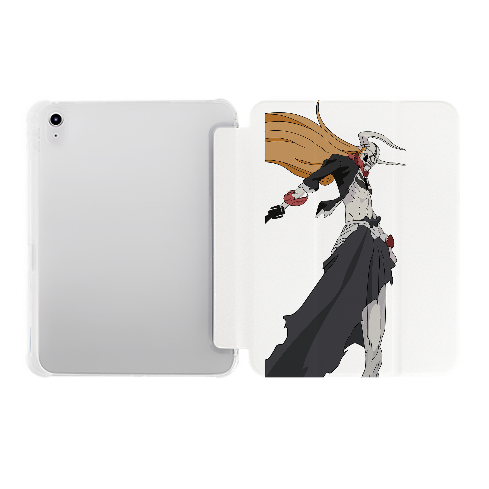 （画像用） ブリーチ 黒崎一護（くろさき いちご）BLEACH Kurosaki Ichigo IPad ケース ペン収納付き 三つ折りスタンド PUレザー×シリコン 対応機種9.5/10.5/10.9インチ